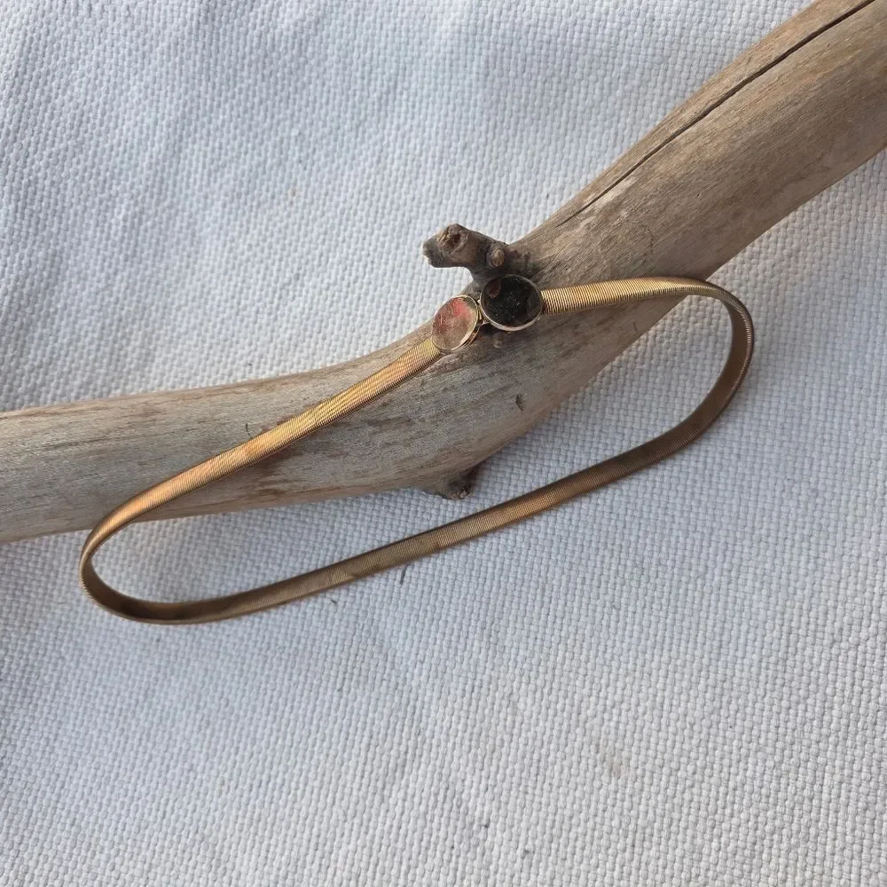 Vintage stretchy metal waist belt single clasp